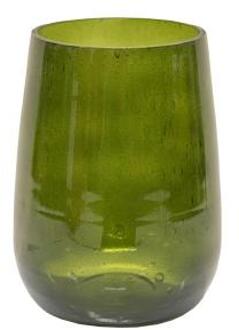 Vase Marhaba Cone Green M 12x18 cm groene glazen vaas