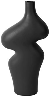 Vase Organic Curves large polyresin black Zwart