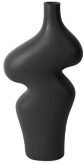 Vase Organic Curves large polyresin black Zwart