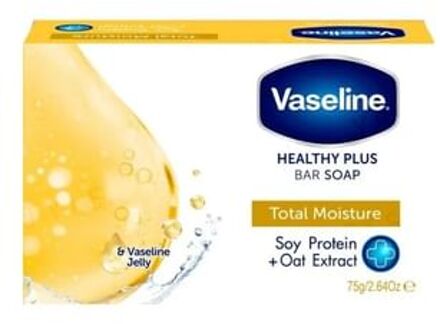 Vaseline Healthy Plus Bar Soap Total Moisture Soy Protein + Oat Extract 75g