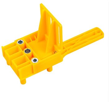 Vastar Houtbewerking Deuvel Jig 6/8/10Mm Boor Handheld Hout Boren Doweling Gatzaag Boren Gids gat Locator Voor Timmerwerk geel