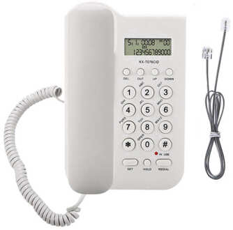 Vaste Telefoon Wandmontage Telefoon Ondersteuning Fsk/Dtmf Dual Systeem Desktop Bedrade Vaste Telefoon Voor Home Office Business Hotel wit