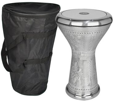 Vatan VDE-3024 gegoten aluminium goblet drum gegoten aluminium goblet drum, Egyptisch model, 22cm diameter, 44cm diep, verzilverd