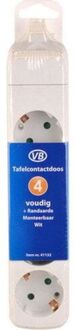 VB 41132 Tafelcontactdoos 4-Voudig + RA Zonder Snoer Wit