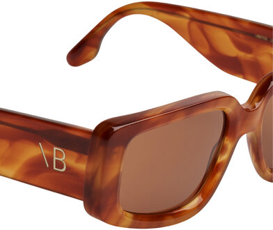 VB670S Rechthoekige Zonnebril voor Vrouwen Bruin - One Size