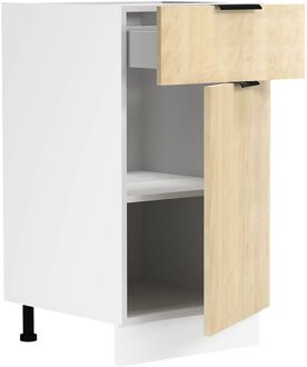 Vcm Fasola keuken onderkast 40 cm 1 deur, 1 lade eik decor, wit.