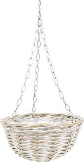 Vd Leeden Hangmand - wit - rotan ? D30 cm - gevlochten - hangend