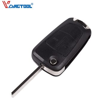 Vdiagtool Flip 2 Knoppen Afstandsbediening Autosleutel Shell Sleutel Leeg Fob Geval Voor Opel Opel Astra Vectra Insignia Zafira HU100 geen Logo
