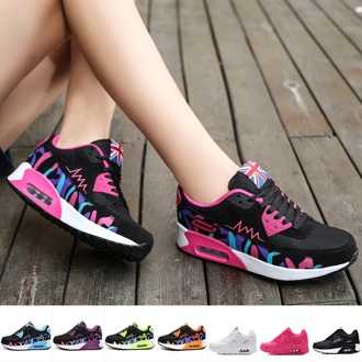 Veamors Women Running Sneakers Causal Lace-up Air Cushion Breathable Mesh Sport Shoes Ladies Gym Sneakers Basketball Trainers