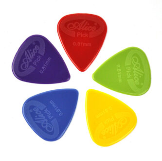 Veel 100 stuks Alice 0.81mm Anti-slip Nylon Plectrums Plectrums Gemengde Kleuren AP-G