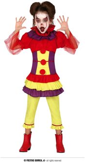 Veelkleurige evil clown outfit voor meisjes - 110/116 (5-6 jaar) - Kinderkostuums