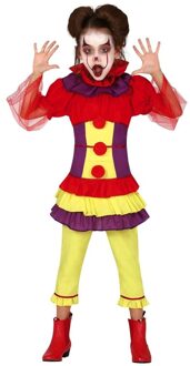 Veelkleurige evil clown outfit voor meisjes - 122/134 (7-9 jaar) - Kinderkostuums