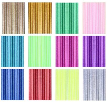 Veelkleurige Glue Sticks Glitter Bling-Bling Mini Melt Lijm Sticks 0.28in X 4in Voor Diy Coloring(12 Kleuren)