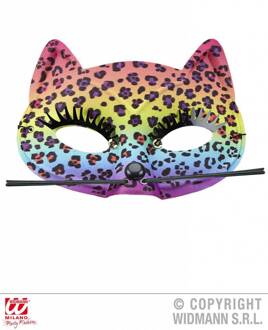 Veelkleurige luipaard half masker voor vrouwen - Verkleedmasker