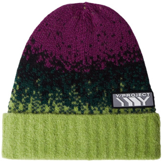 Veelkleurige rekwol mix beanie hoed Y/Project , Green , Heren - ONE Size