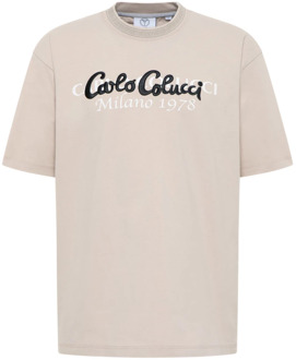 Veelzijdig Oversize T-Shirt Carlo Colucci , Beige , Heren - L,S,Xs