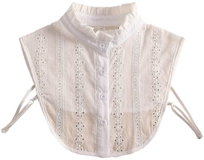 Veelzijdige Herfst Valse Kraag Vrouwen Katoen Linnen Blouse Ruches Kraag Shirt Decoratieve Kraag Kleding Accessoires wit