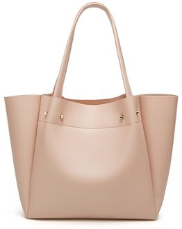 Veelzijdige Mode Vrouwen Hangbags Vrouwelijke Solid Casual Leisure Pu Lederen Schoudertassen Dames Grote Capaciteit Zakken roze