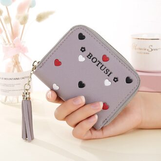 Veelzijdige Vrouwen Portemonnee Kwastje Rits Liefde Vrouwen Korte Portemonnee Nul Portemonnee Vrouwen Kaarthouders Portemonnee Man portemonnee Man paars