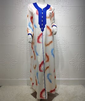 Veer Bloemen Jalabiya Dubai Abaya Maxi Jurk Voor Vrouwen Ramadan Eid Marokkaanse Turkije Arabische Moslim Islamitische Kleding Jurken