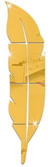 Veer Pluim Spiegel Muursticker Verwijderbare Diy Art Decal Home Decor Muurschildering 3D Spiegel Muursticker Vinyl Decal Acryl Stickers 03