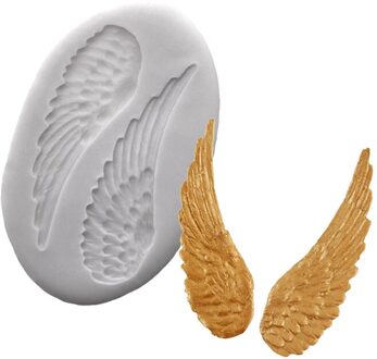Veer Vleugel Siliconen Mal Fondant Cake Decorating Gereedschap Sugarcraft Snoep Klei Mold Cookie Cupcake Chocolade Bakvorm