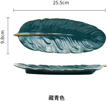 Veer-Vormige Diner Plaat Vormige Keramische Plaat Fruitschaal Dessertbord Salade groen