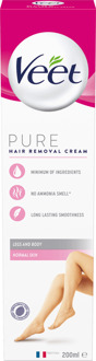 Veet Haarverwijderaar Veet Pure Hair Removal Cream Normale Huidlichaam En Benen 200 ml