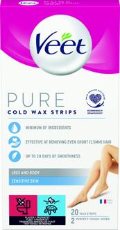 Veet Haarverwijderaar Veet Pure Koude Wax Strips 20 pcs