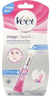 Veet Precisiewax Gezicht - 20 herbuikbare strips - Ontharingswax