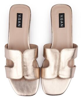Vegan Bok Slide Sandalen Metallic - EU 37 / UK 4