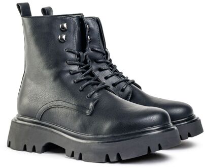 Vegan Kanzi Veterschoenen Zwart