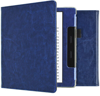 Vegan Leather Booktype Amazon Kindle Oasis 3 tablethoes - Donkerblauw