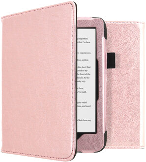 Vegan Leather Booktype Kobo Clara HD tablethoes - Rosé Goud