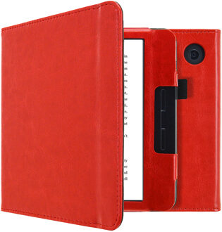 Vegan Leather Booktype Kobo Libra H2O tablethoes - Rood