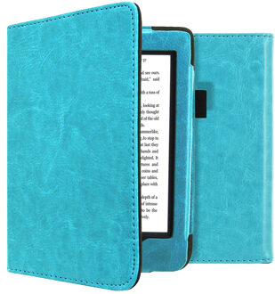 Vegan Leather Booktype Kobo Nia tablethoes - Lichtblauw