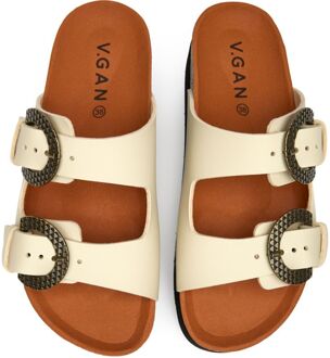 Vegan Pruimen Voetbed Reptiel Sandalen Naturel - EU 40.5 / UK 7