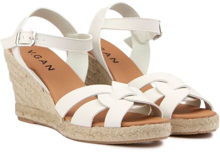 Vegan Rabarber Espadrille Sandalen - maat Wit