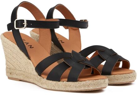 Vegan Rabarber Espadrille Sandalen - maat Zwart