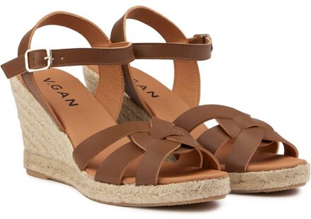 Vegan Rhubarb Espadrille Sandalen Bruin