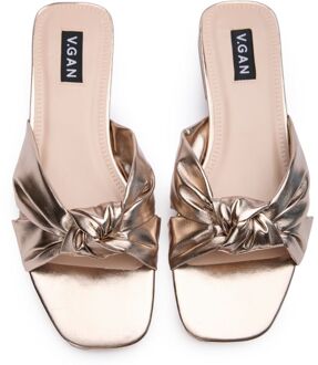 Vegan Schorseneer Knot Slide Sandalen Metallic - EU 39/ UK 6