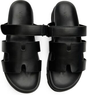 Vegan Shea Slide Sandalen Zwart
