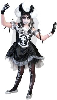 Vegaoo Chique skeletten kostuum voor meisjes Halloween - Verkleedkleding