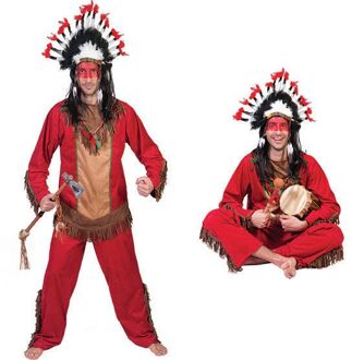 Vegaoo Rood indianen kostuum voor mannen  - Verkleedkleding - S/M