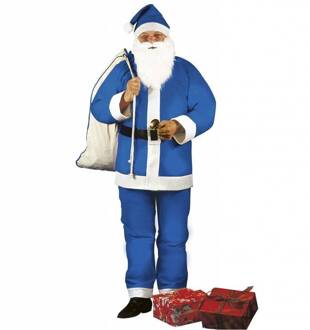 Vegaoo "Verkleedpak Kerstman blauw voor heren  - Verkleedkleding - One size"