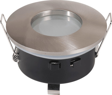 Vegas - LED Inbouwspot - Armatuur - Diameter 83mm - GU10 Fitting incl. lamphouder - Rond - IP44 voor badkamer en buiten - RVS Grijs