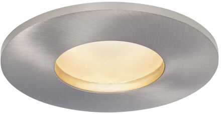 Vegas - LED platte inbouwspots met lage inbouwdiepte 60mm - 6 Watt 570 Lumen - 4000K Neutraal wit - GU10 LED Module - Dimbaar - Rond - IP44 voor badkamer, buiten en binnen - RVS