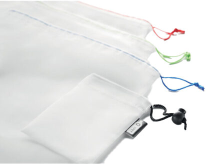 Veggie rpet shopper zakje (verpakking van 3) Wit - One size