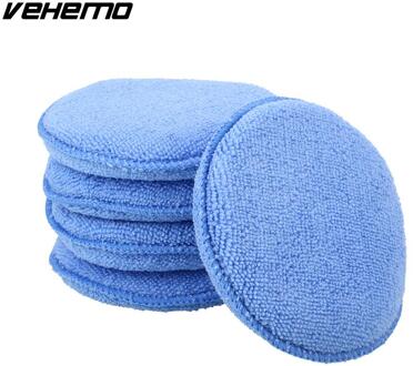 Vehemo Microfiber Blauw 5 stks Buffing Pad Waxen Spons Auto Care Polijstmachine Draagbare Polijsten Spons