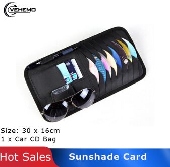 Vehemo Zonneklep Leather Auto Zonnescherm Zonneklep CD Card Glazen Houder tiguan Organizer Bag Cars Kit Gadget Voertuig onderdelen